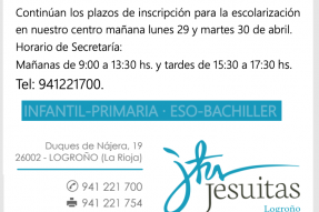 Proceso de escolarización: fin de plazos